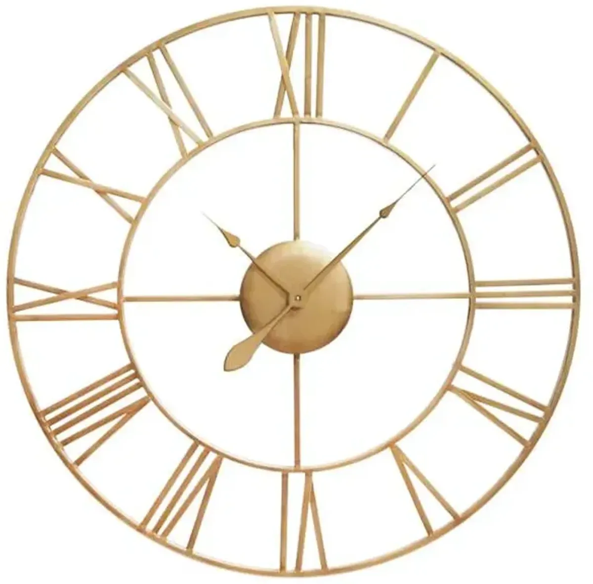 Brass Metal Round Wall Clock, 41"