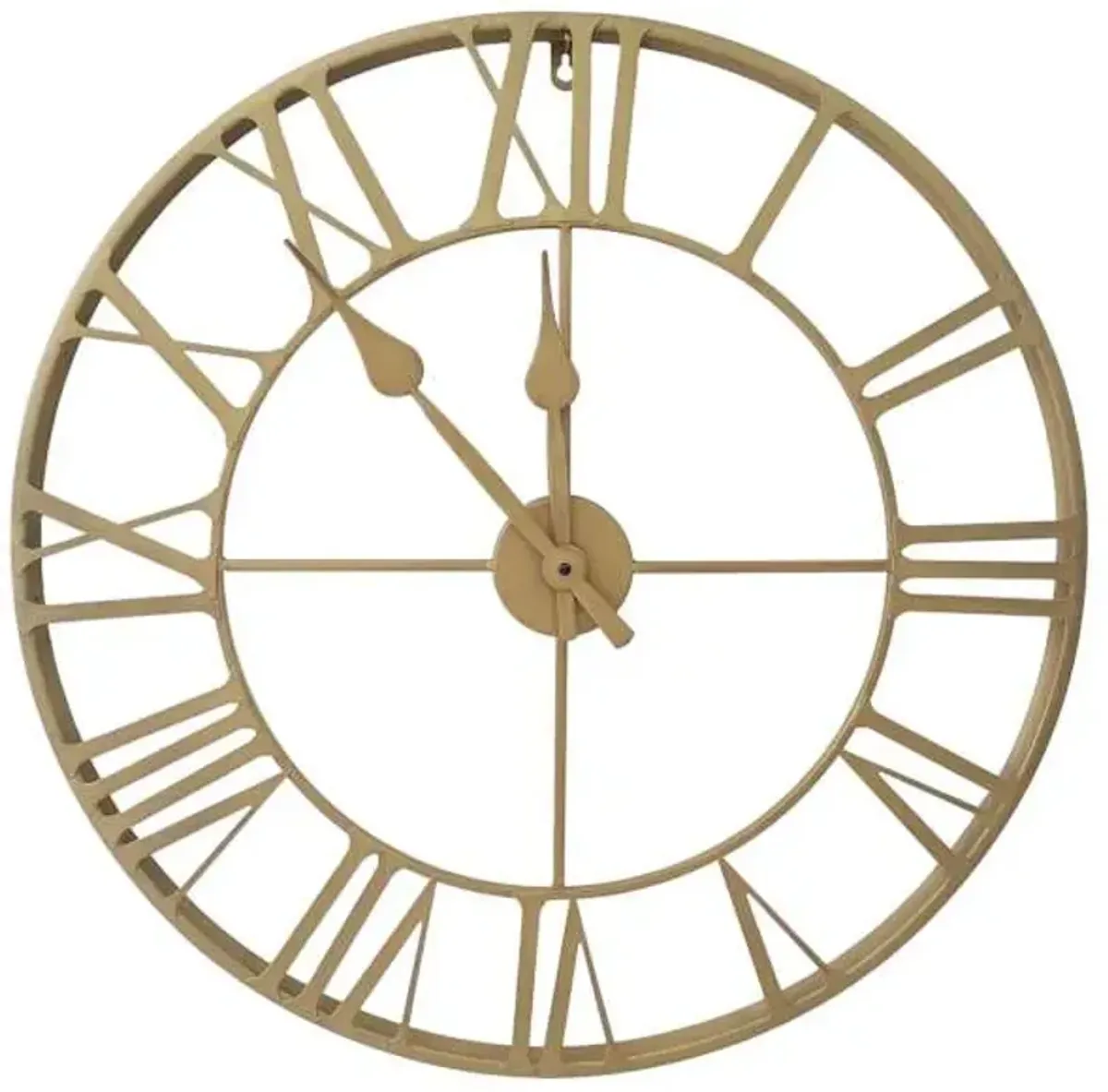 Brass Metal Round Wall Clock, 24"