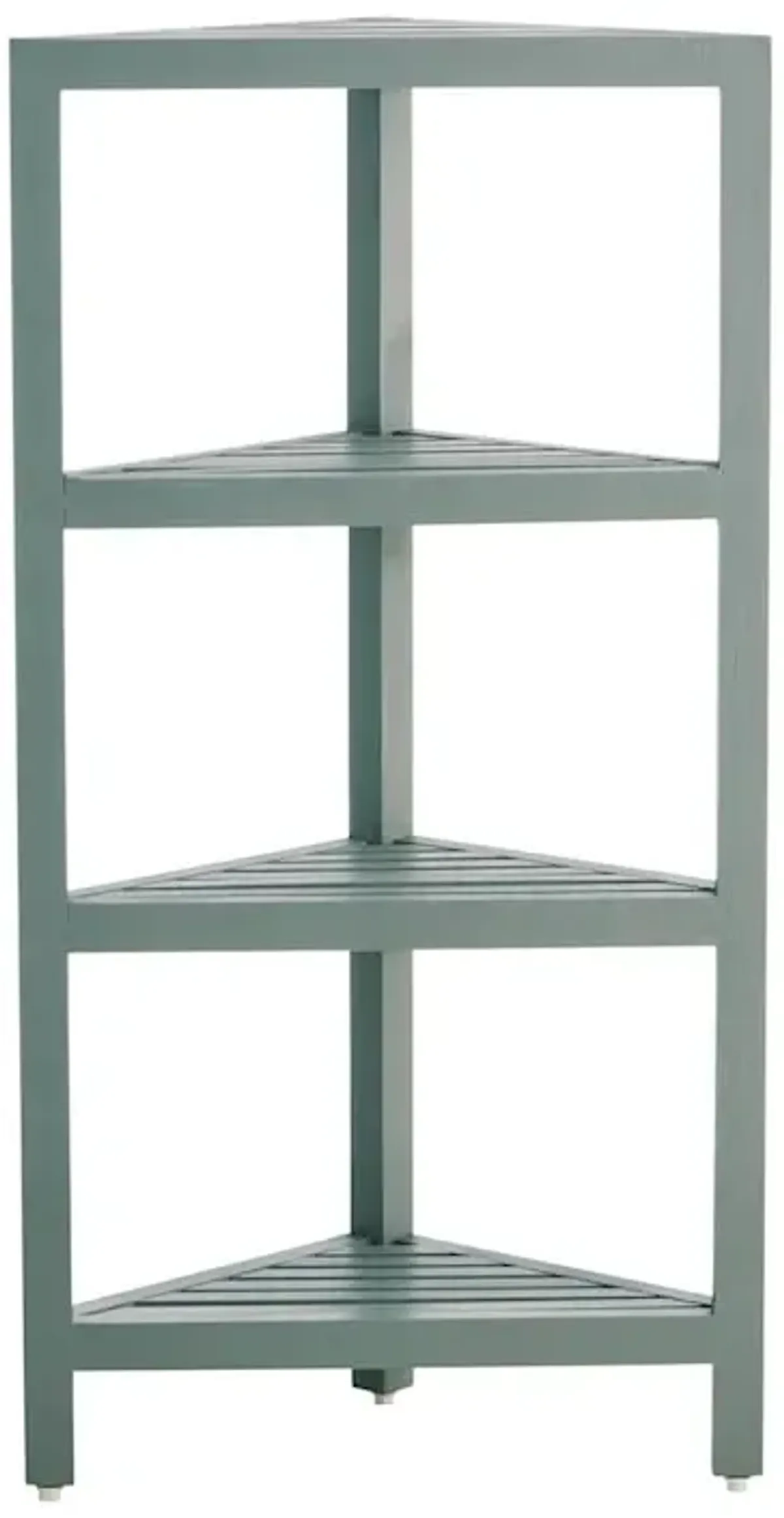 4-Tier Grey Wood Corner Storage Stand