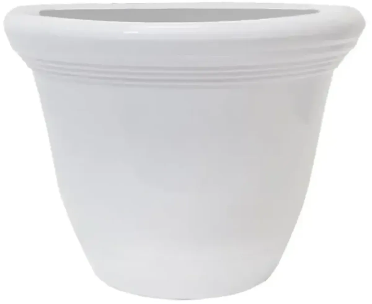 Capri High Gloss White Outdoor Planter, Large