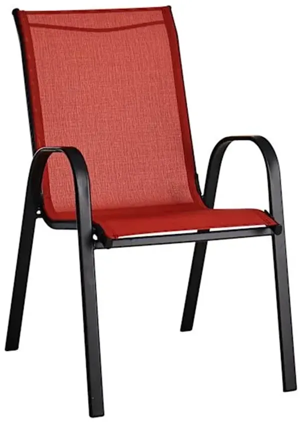Stackable Sling Patio Chair, Red