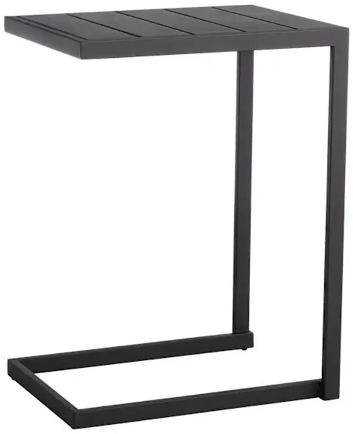 Grammercy Steel Slat Patio C-Table, Black