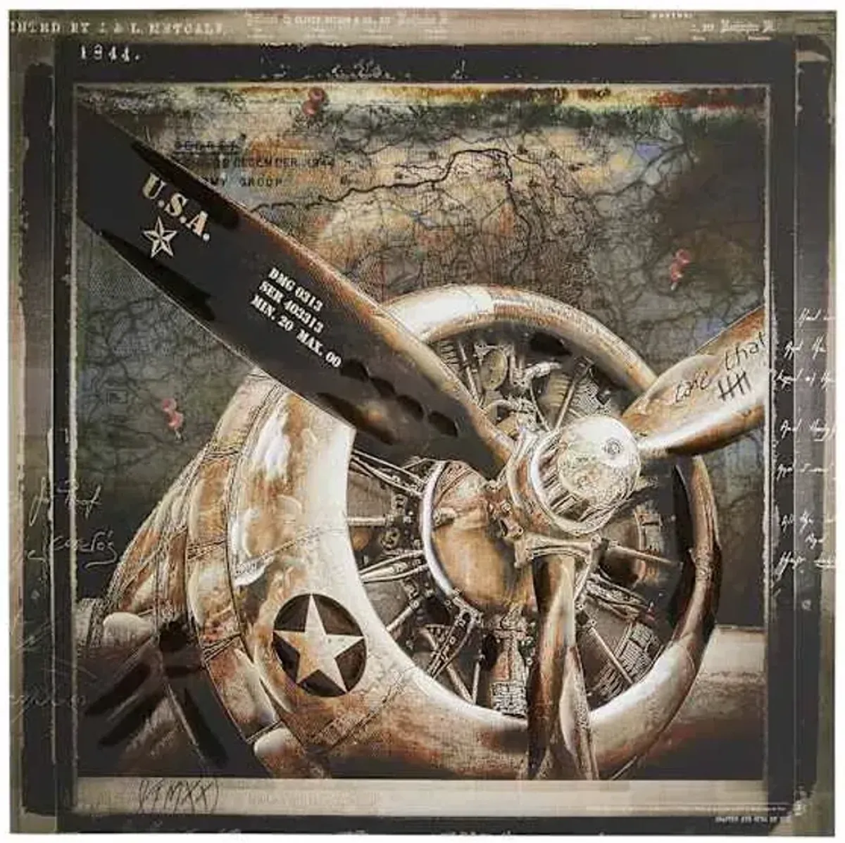 Framed Airplane Wall Art, 35"