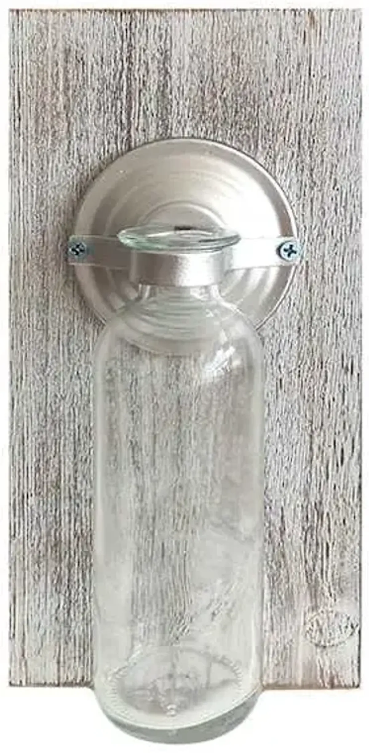 Wood & Metal Plaque with Neck Jar, 5X10