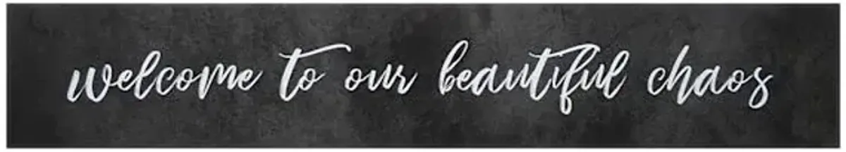 Welcome to Our Beautiful Chaos Canvas Wall Sign, 36x6