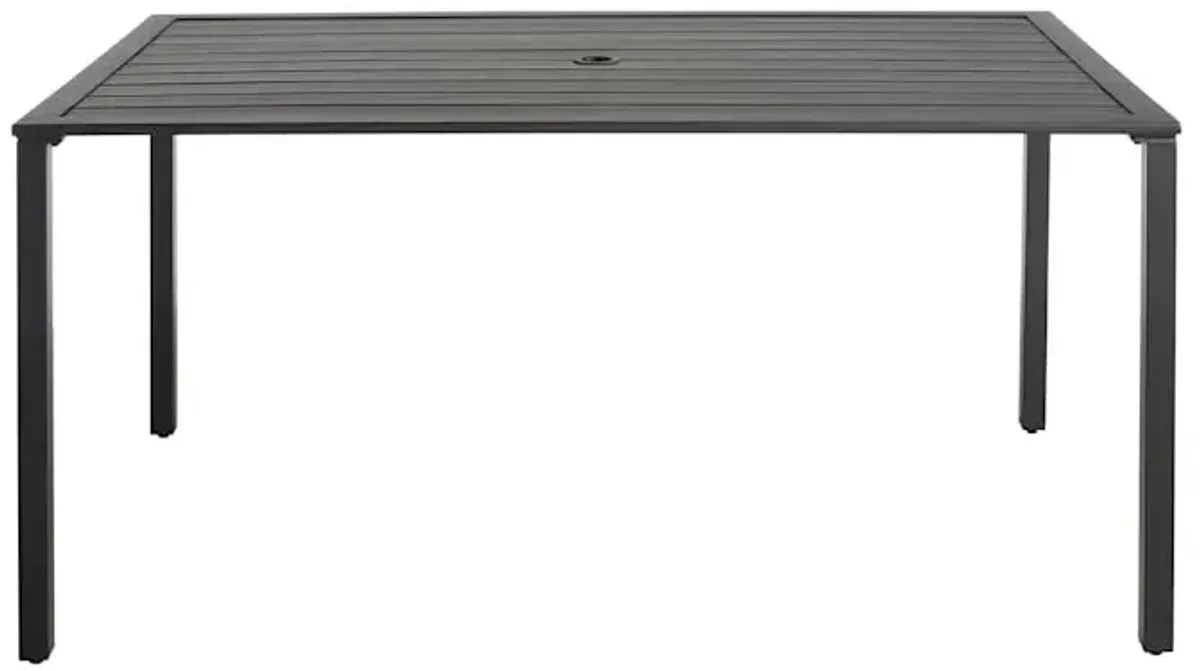 Grammercy Black Steel Slat Patio Dining Table, 60x36