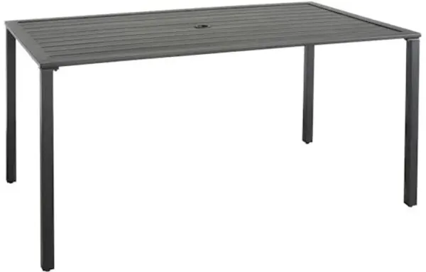 Grammercy Black Steel Slat Patio Dining Table, 60x36