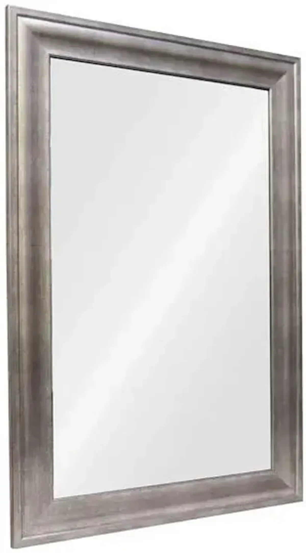Antiqued Silver Barb Framed Rectangle Wall Mirror, 24x36