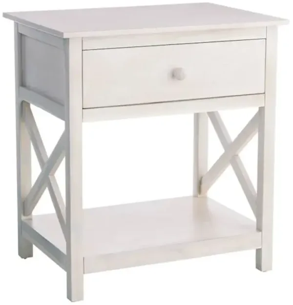 Xavier 1-Drawer Table, White