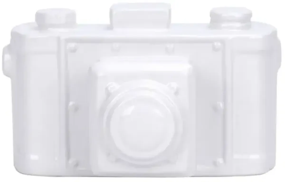White Ceramic Camera, 4"