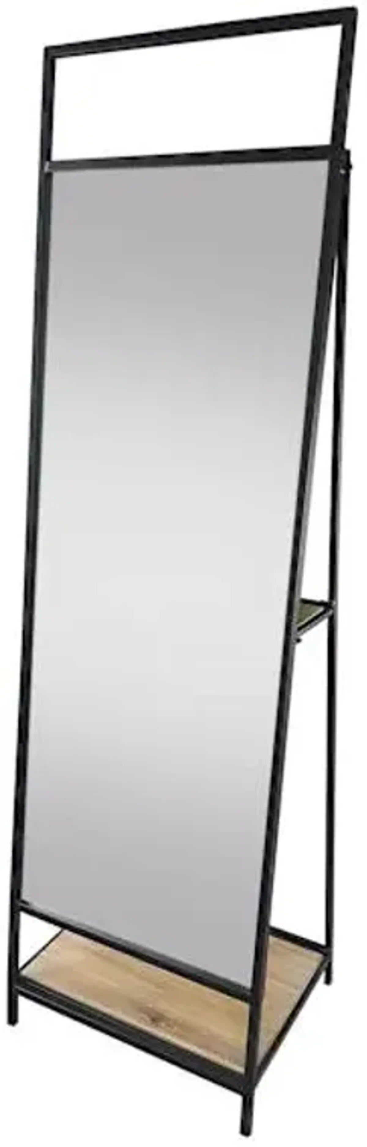 2-Tier Folding Floor Mirror with Storage, 19X65