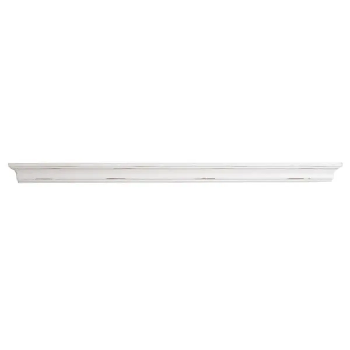 Distressed White Wooden Crown Wall Ledge, 36"