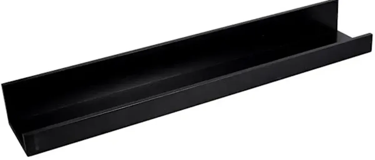 Black Wooden Photo Wall Ledge, 36"