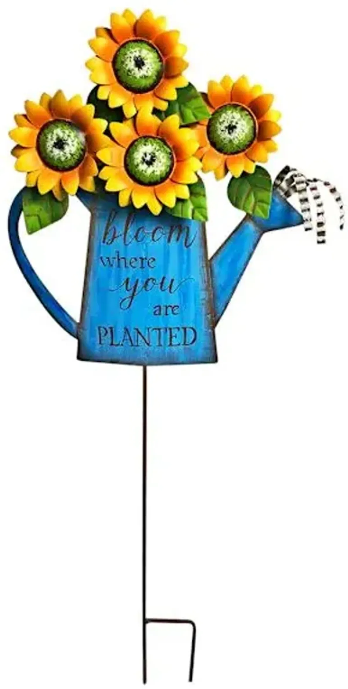 Sunflower Watering Can Yard Stake, 34"