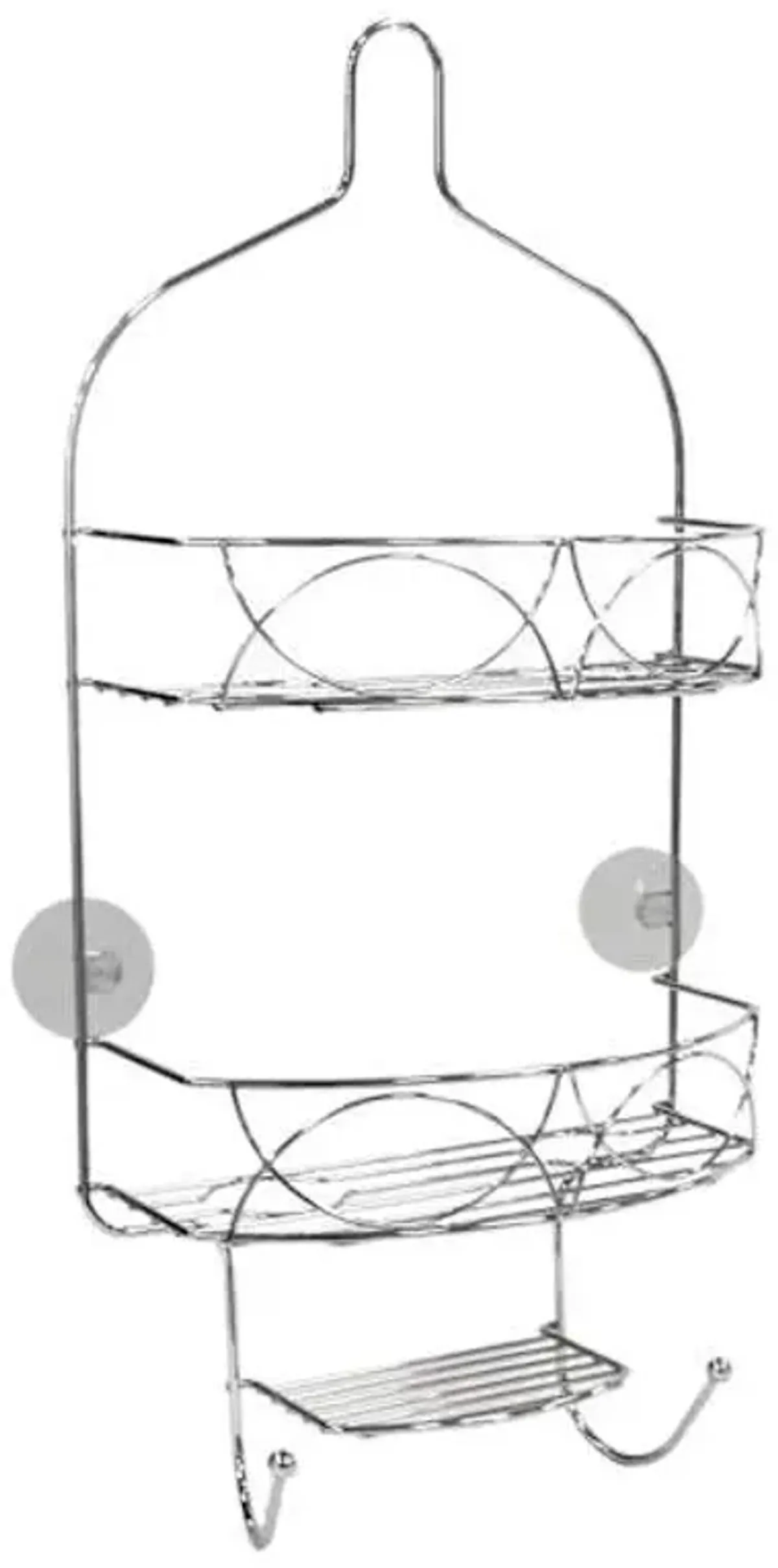 2-Tier Pietro Grey Metal Wired Shower Caddy with Soap Dish