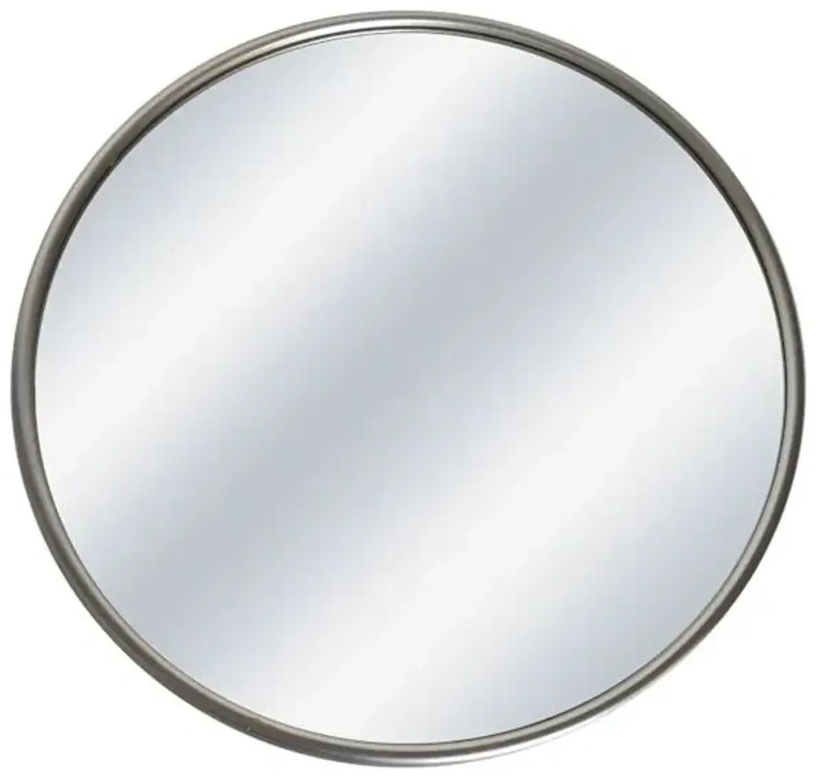 Silver Metal Round Wall Mirror, 32"