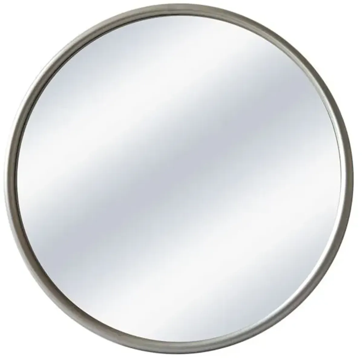 Silver Metal Round Wall Mirror, 22"