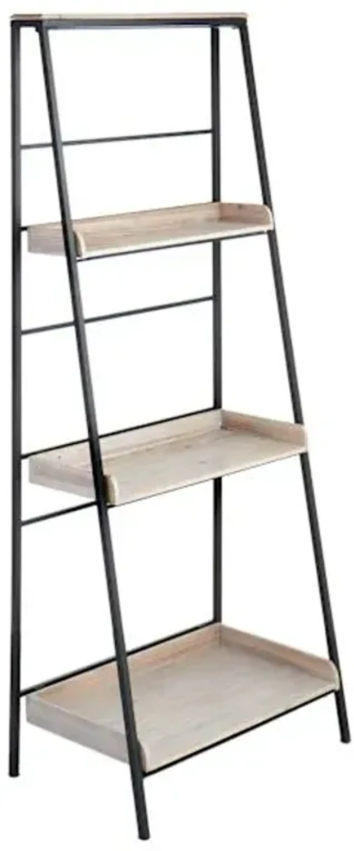 Black Metal Folding Rack With Wood Tray Shelves