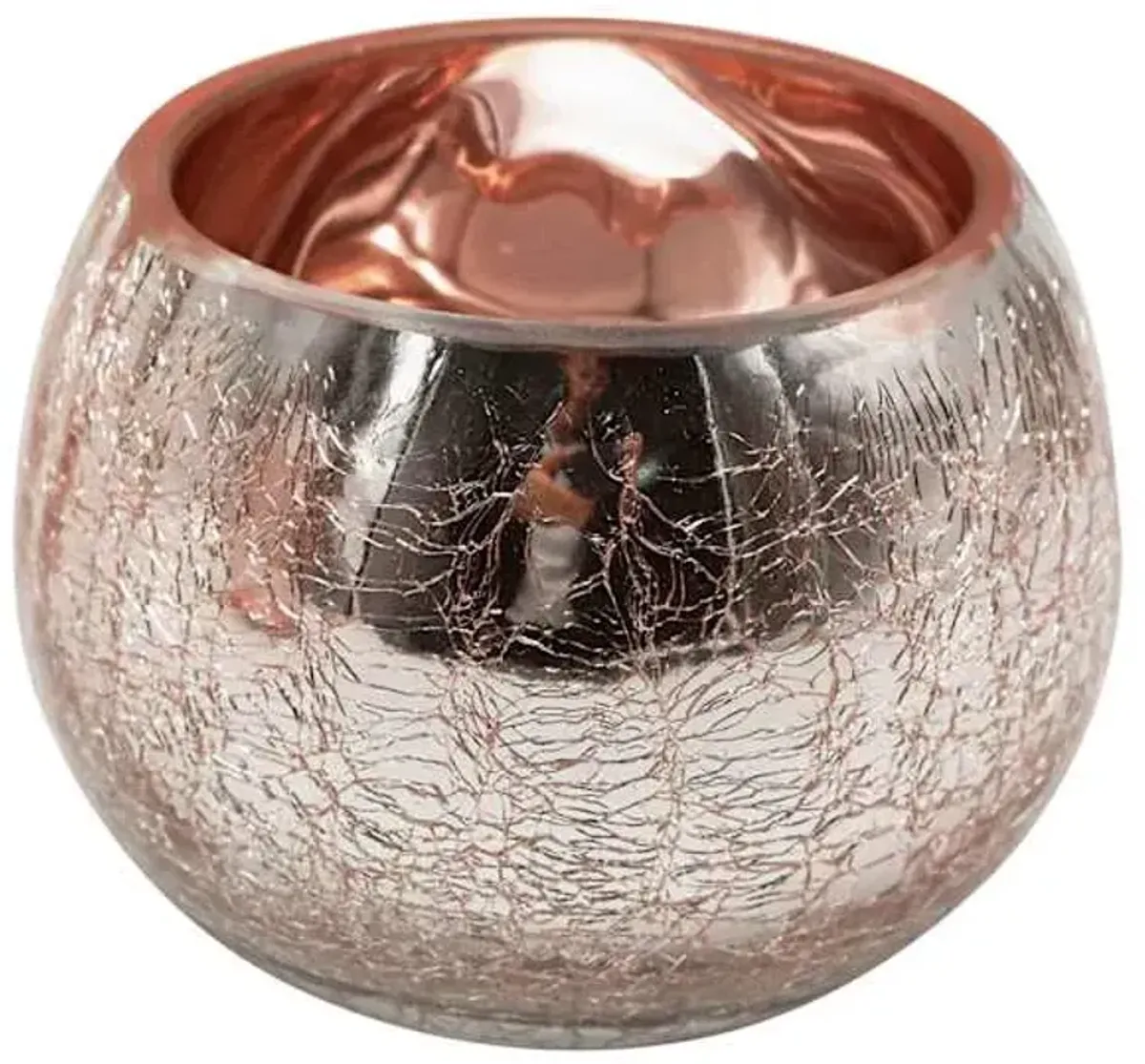 Crackle Glass Rope Candle Holder, 4"
