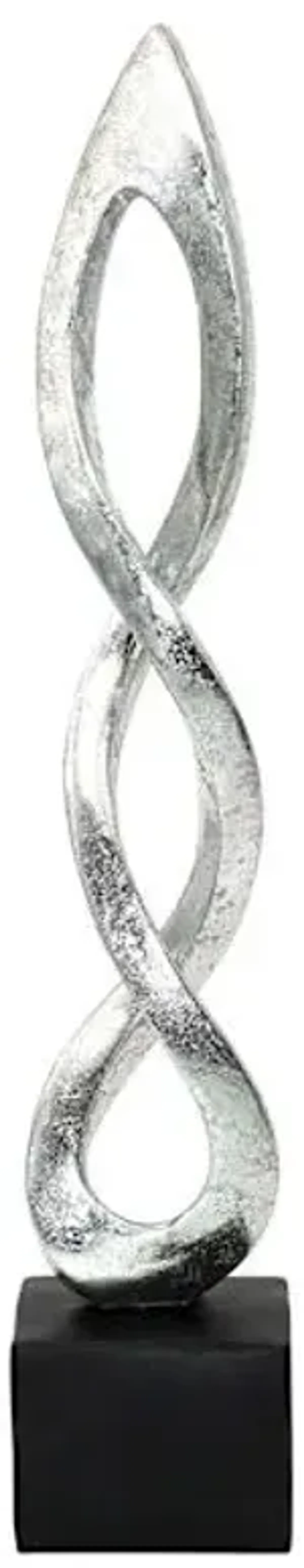 Silver Modern Sculpture, 20.5"