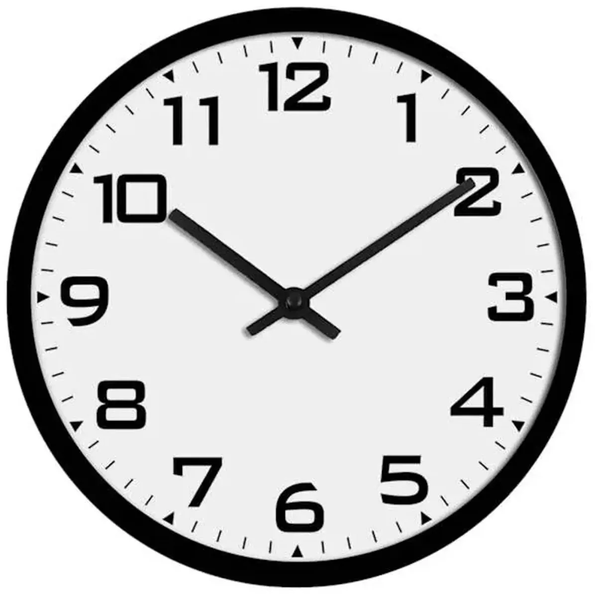 Classic School Round Wall Clock, 12"