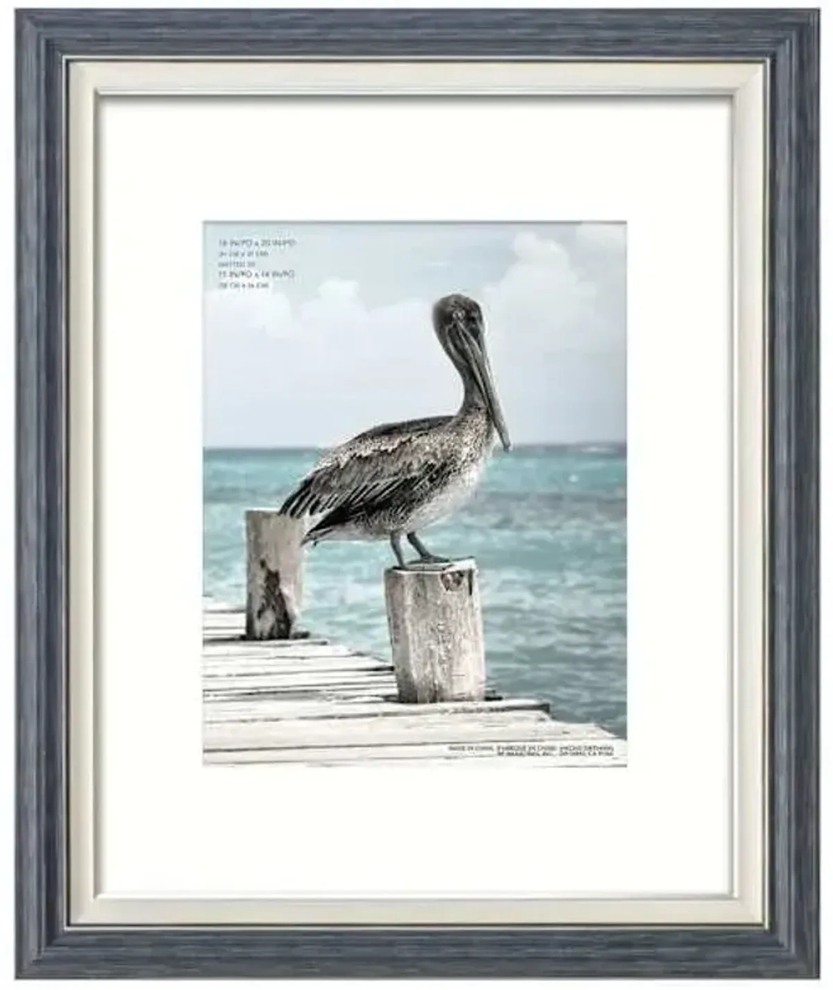 Miranda 16x20 Matted to 11x14 Poster Wall Frame, Turquoise & Silver