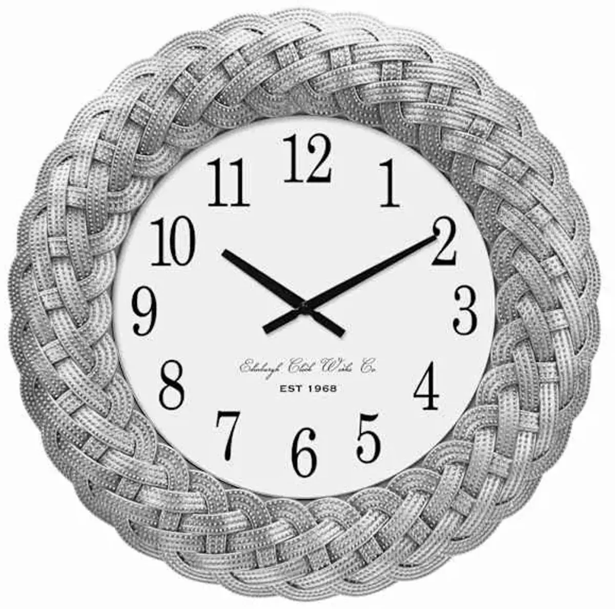 Matte Silver Elegance Round Wall Clock, 23"