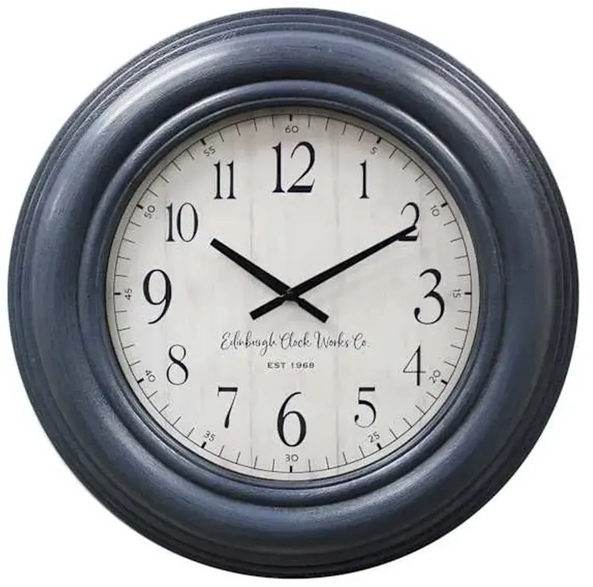 Distressed Blue Ariel Round Wall Clock, 23"