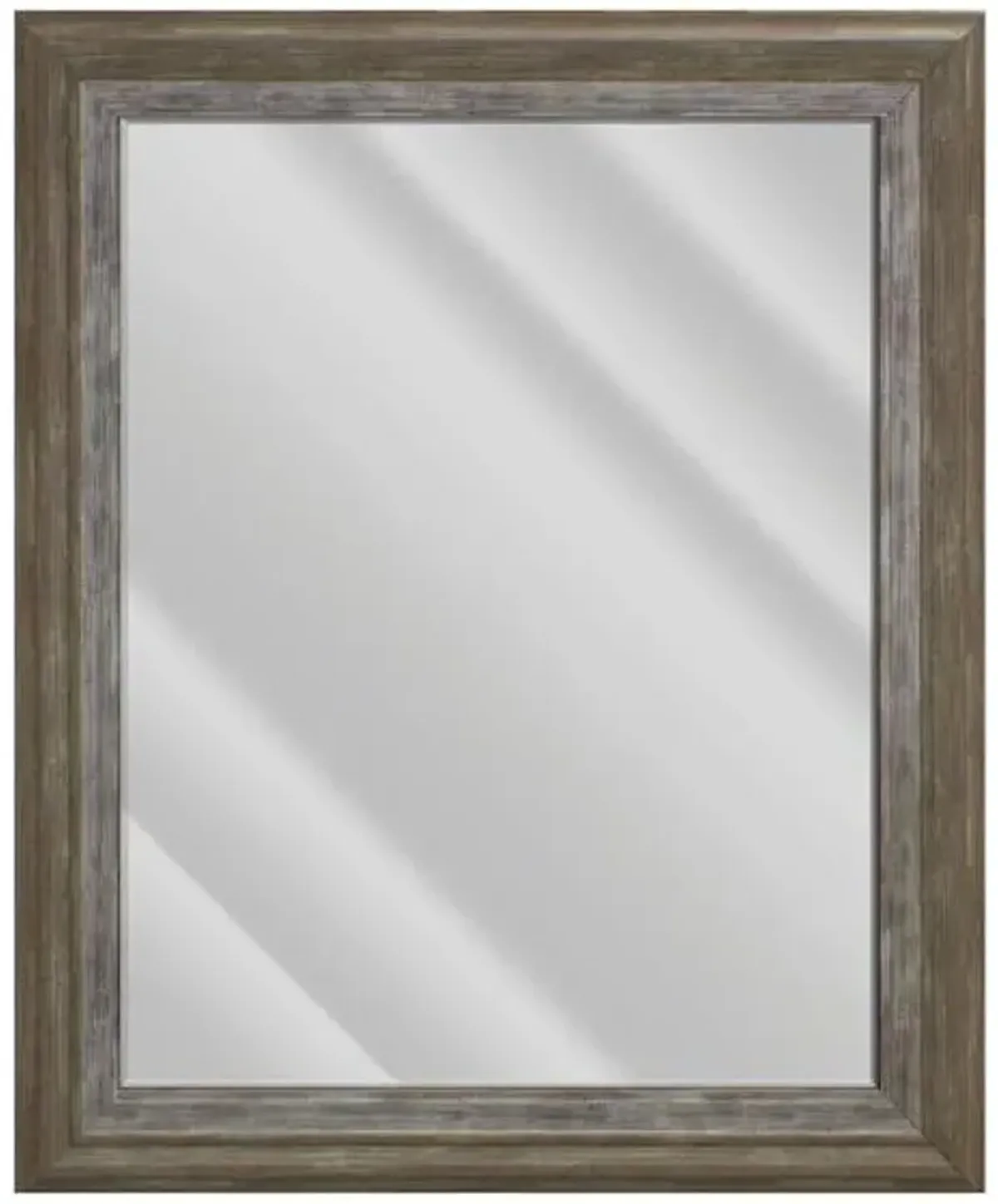 Janice Grey & White Rectangle Wall Mirror, 29x35