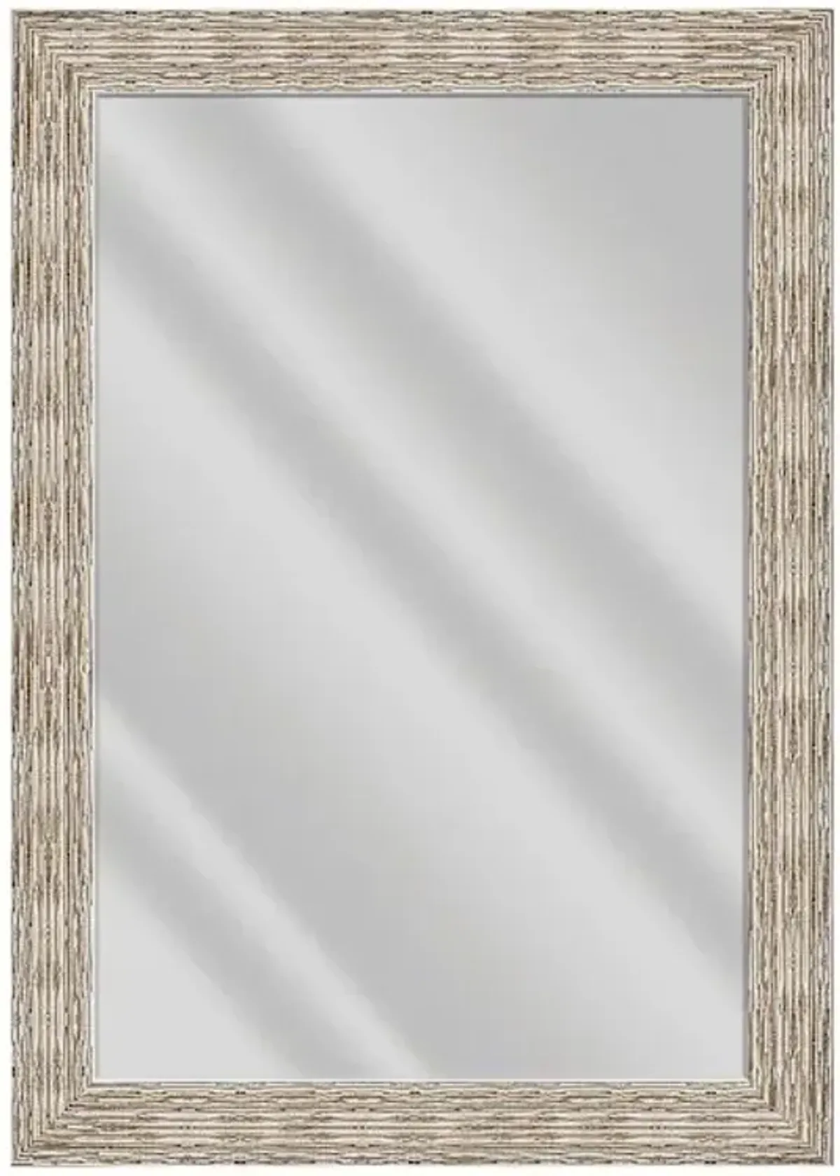 Weston Brown & Antique White Framed Rectangle Wall Mirror, 31x43