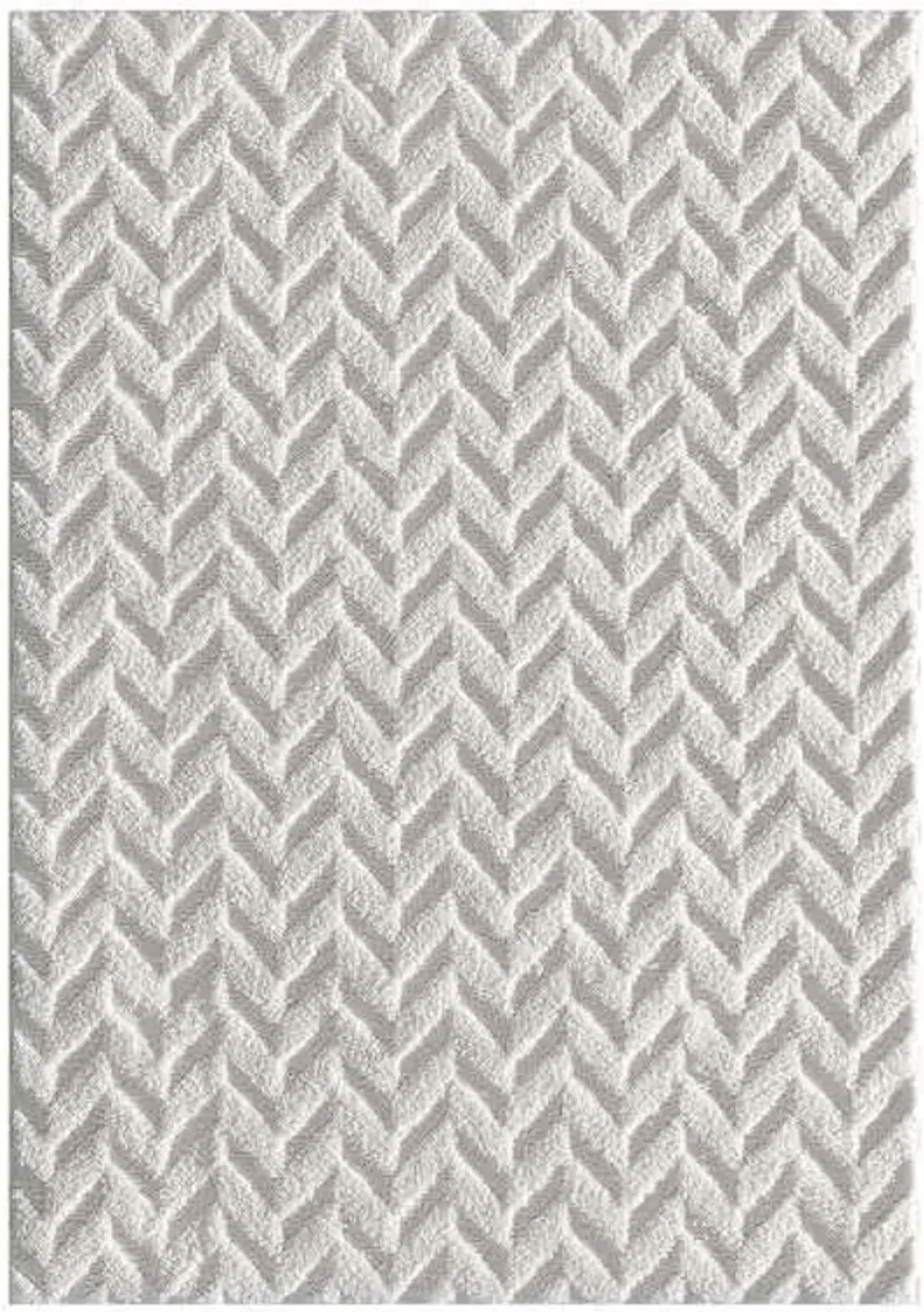 (D460) Salazar Herringbone Grey Tufted Area Rug With Non-Slip Back, 8x10