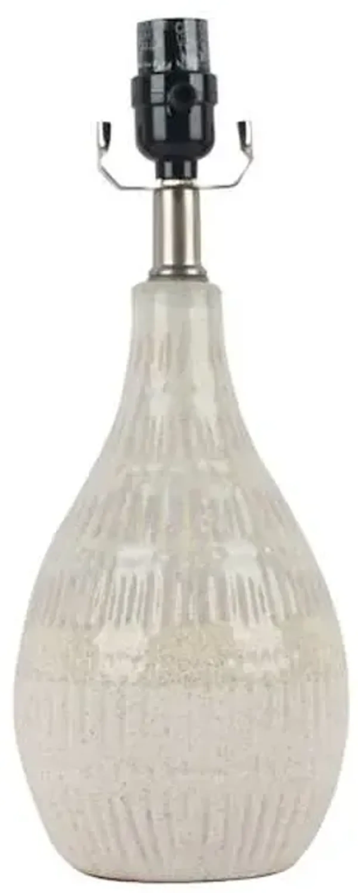 Cream Textured Ceramic Small Lamp Base, 15"