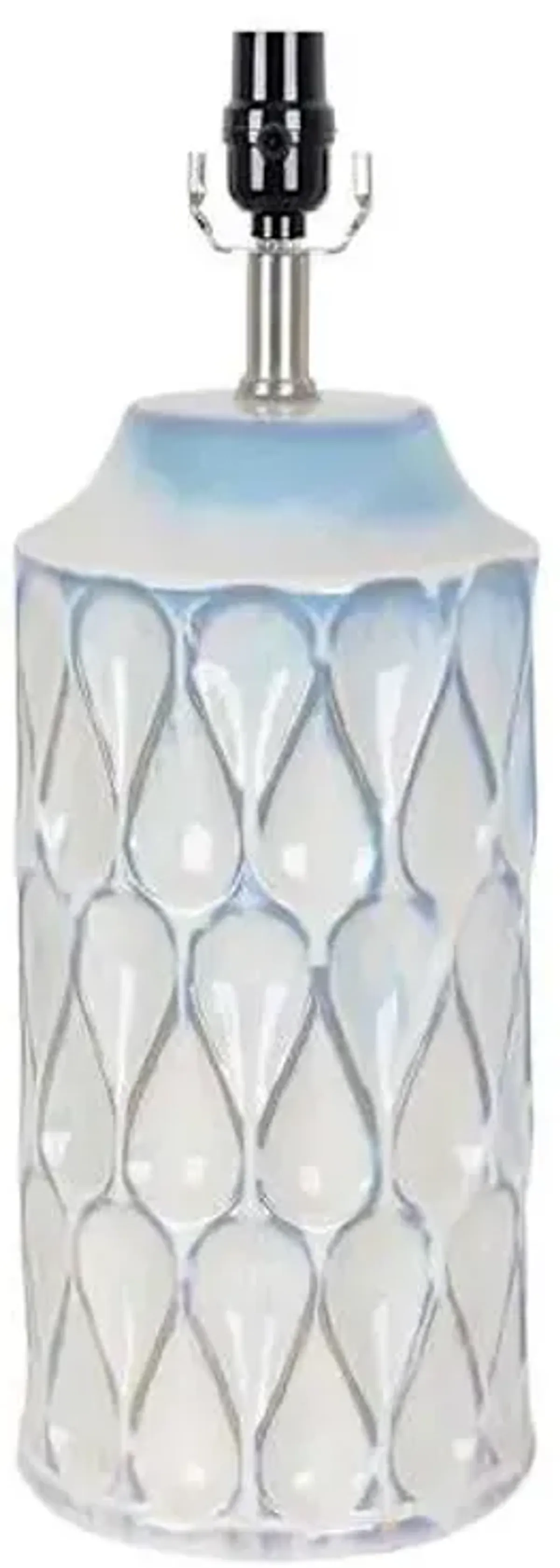 Blue & White Ceramic Small Lamp Base, 15"