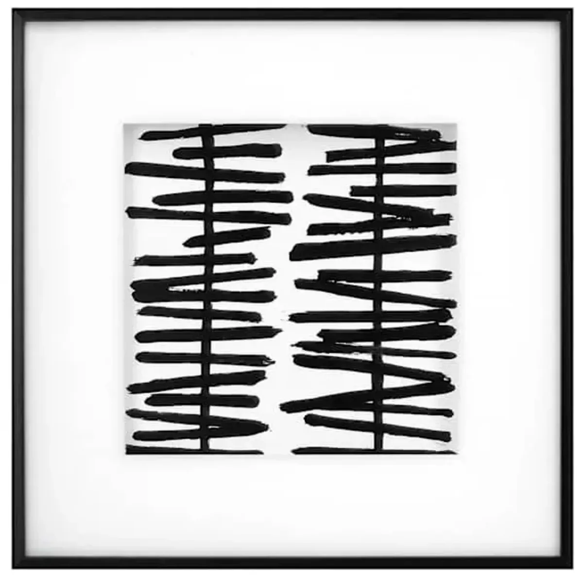 Crosby St. Glass Framed Lines Meet Curves Wall Art, 16"