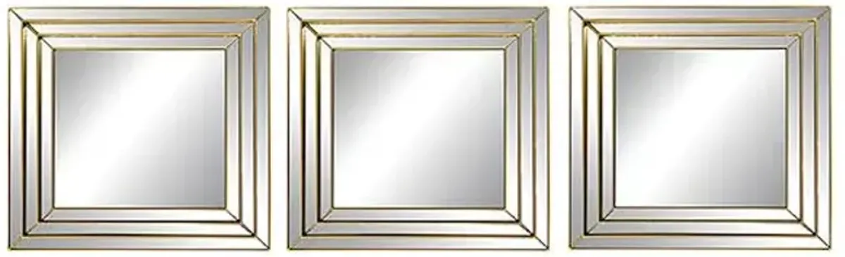 3-Piece Gold Wall Mirror Set, 10"