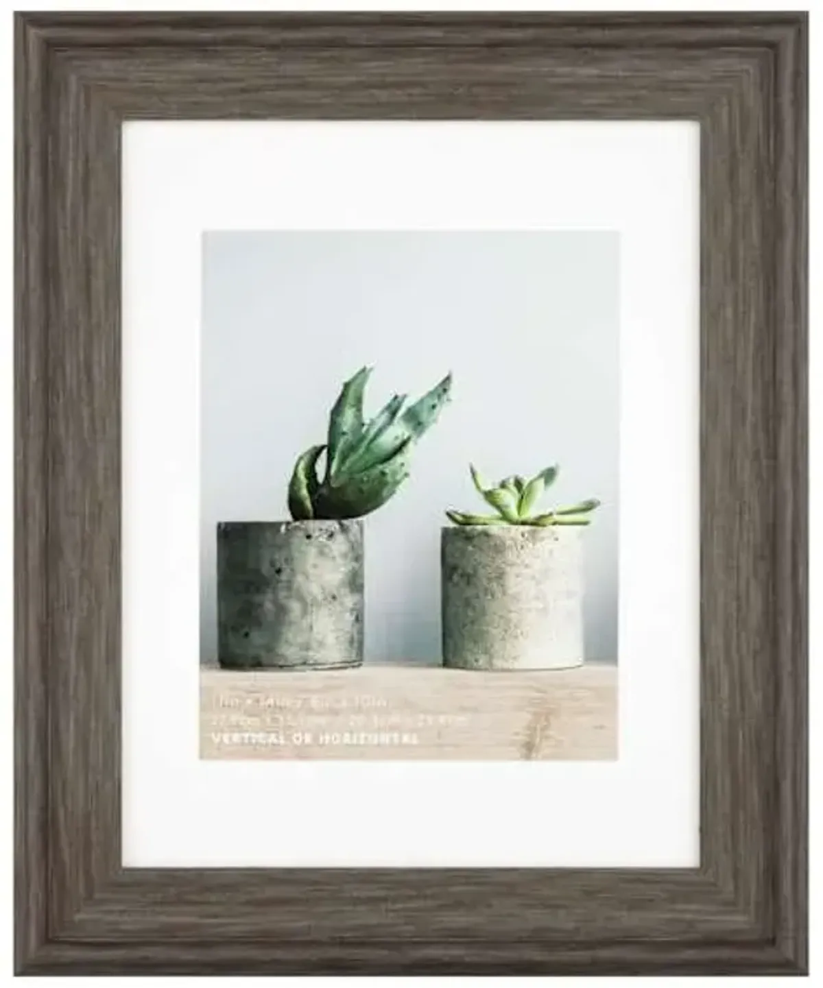 11x14 Matted To 8x10 Scoop Profile White Mat Wall Frame, Dark Grey