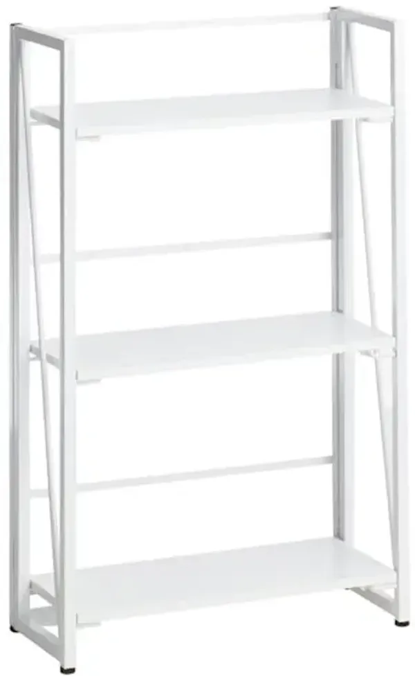 3-Tier Vienna Folding Bookshelf, White