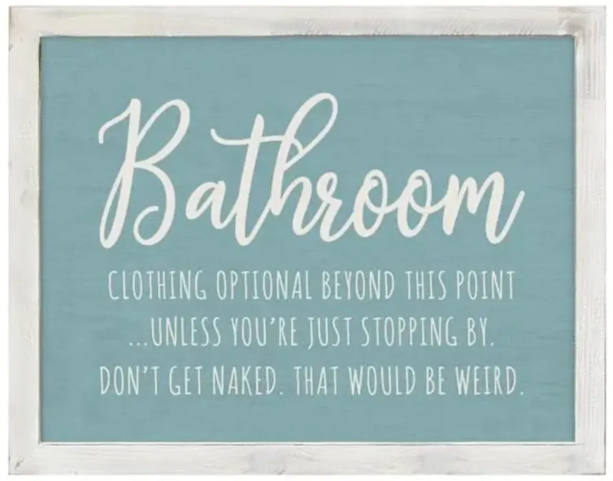 Bathroom Framed Wall Sign, 11x14