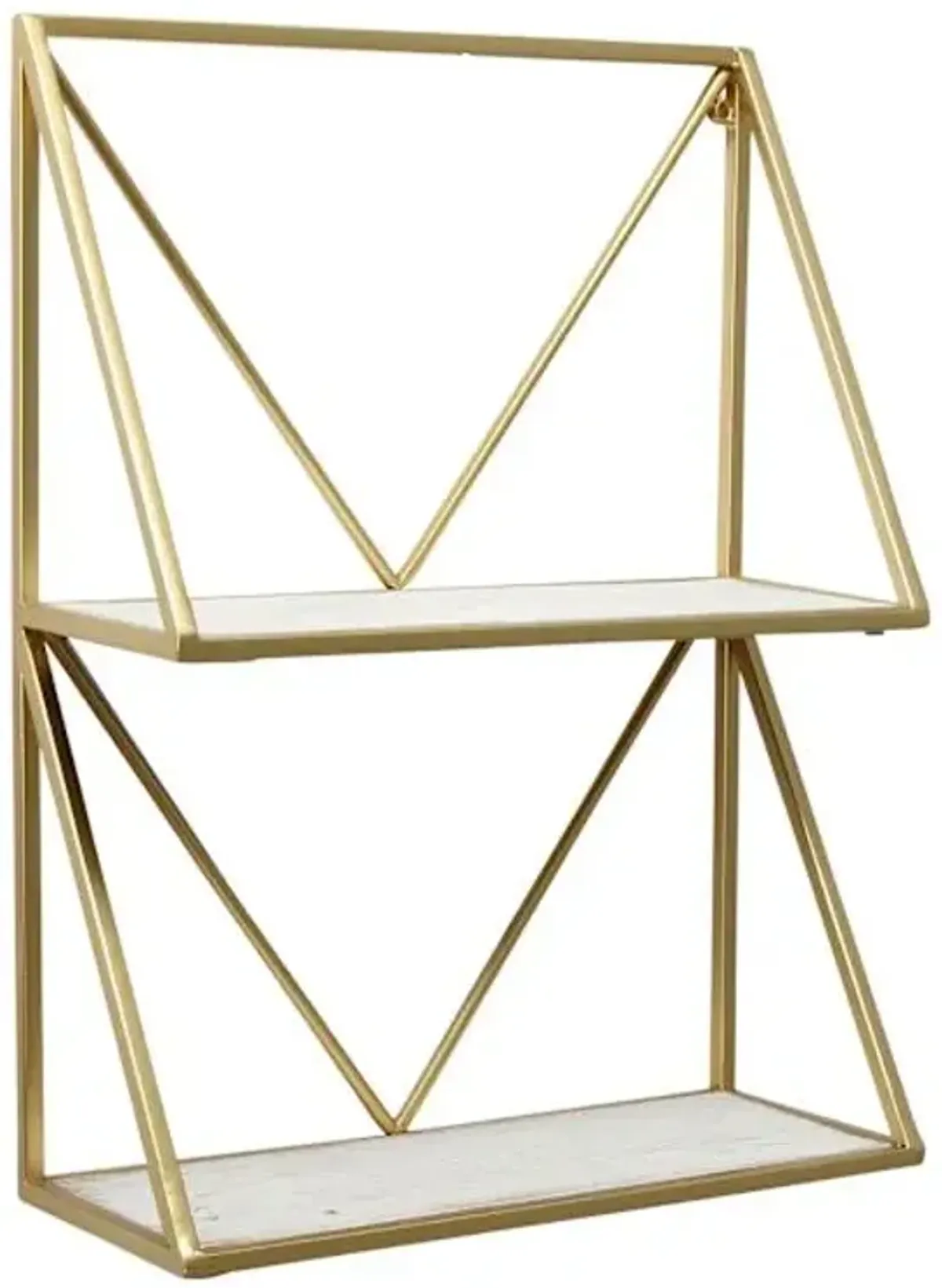 2-Tier Metal & Wood Wall Shelf, 12x16