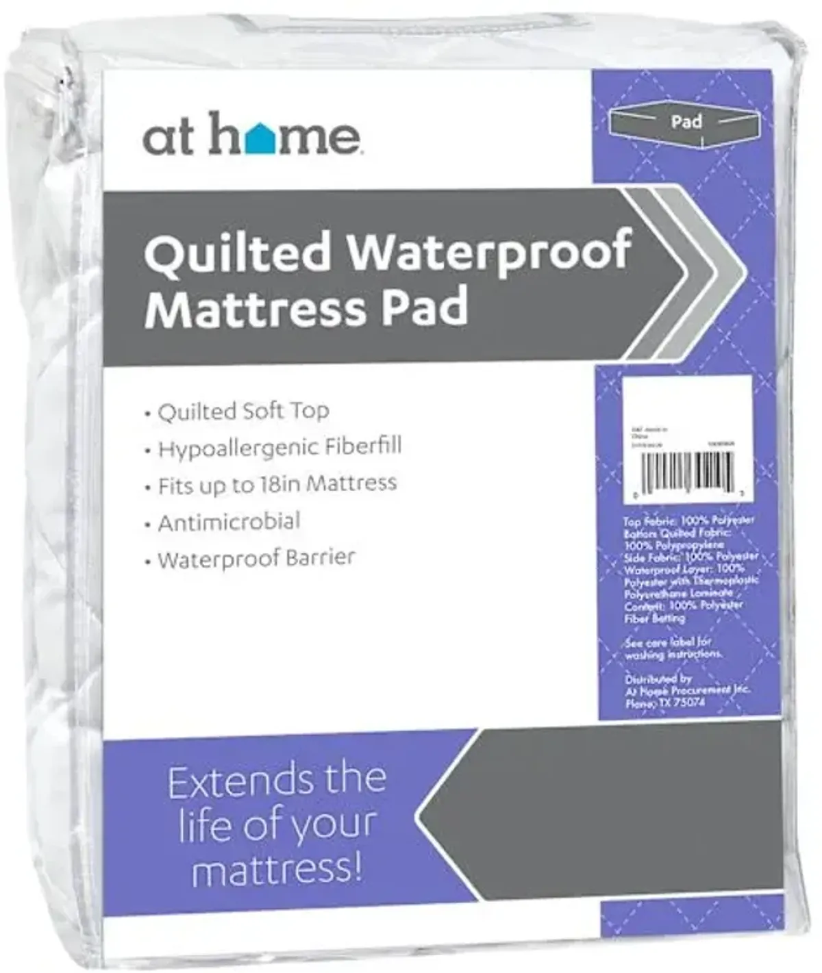 Soft Quilted Antimicrobial Waterproof Mattress Pad, King