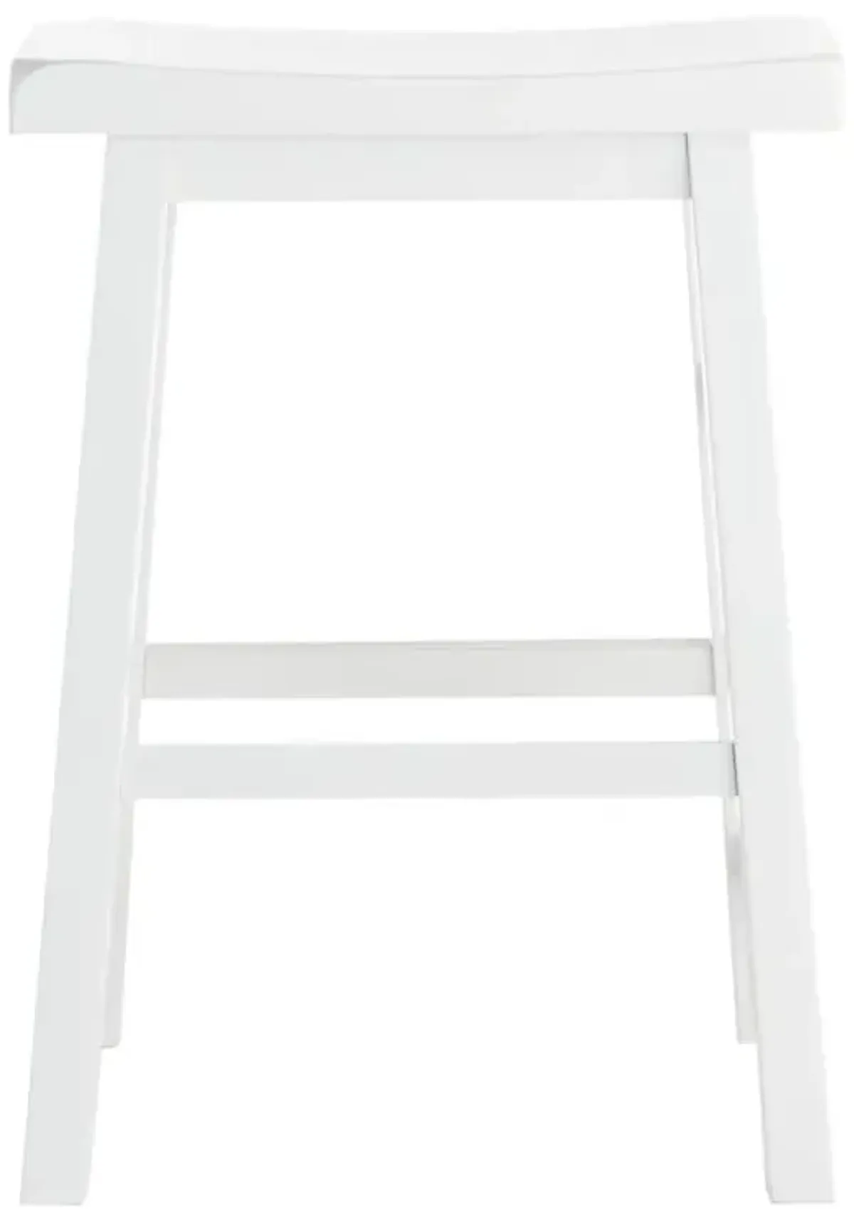 Providence White Saddle Backless Counter Stool, 24"