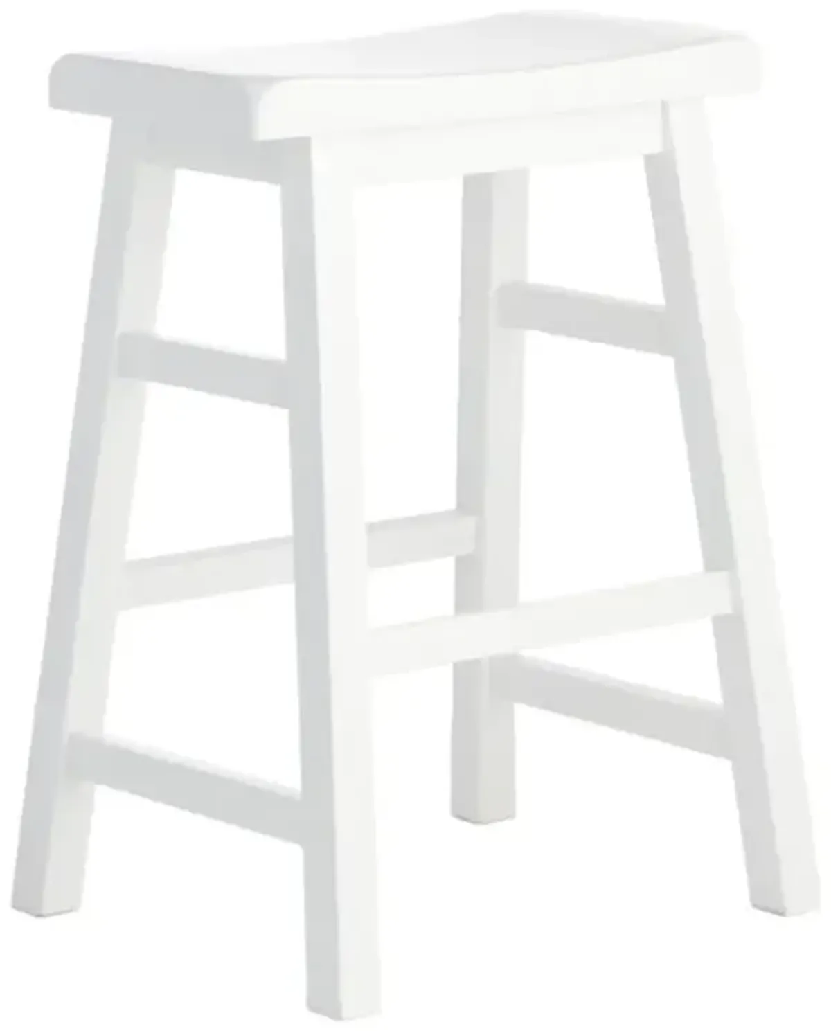 Providence White Saddle Backless Counter Stool, 24"