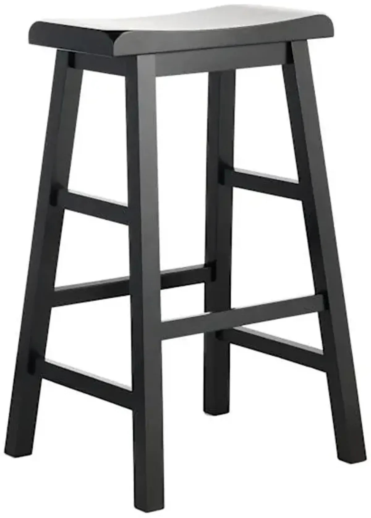 Providence Black Saddle Backless Barstool, 29"