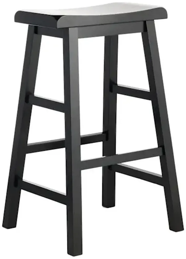 Providence Black Saddle Backless Barstool, 29"