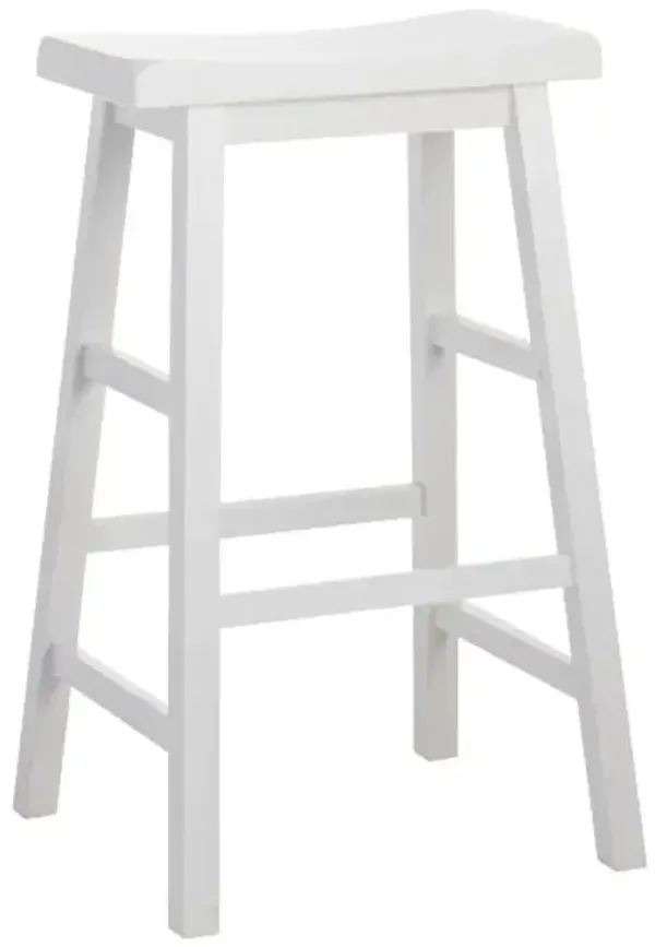 Providence White Saddle Backless Barstool, 29"