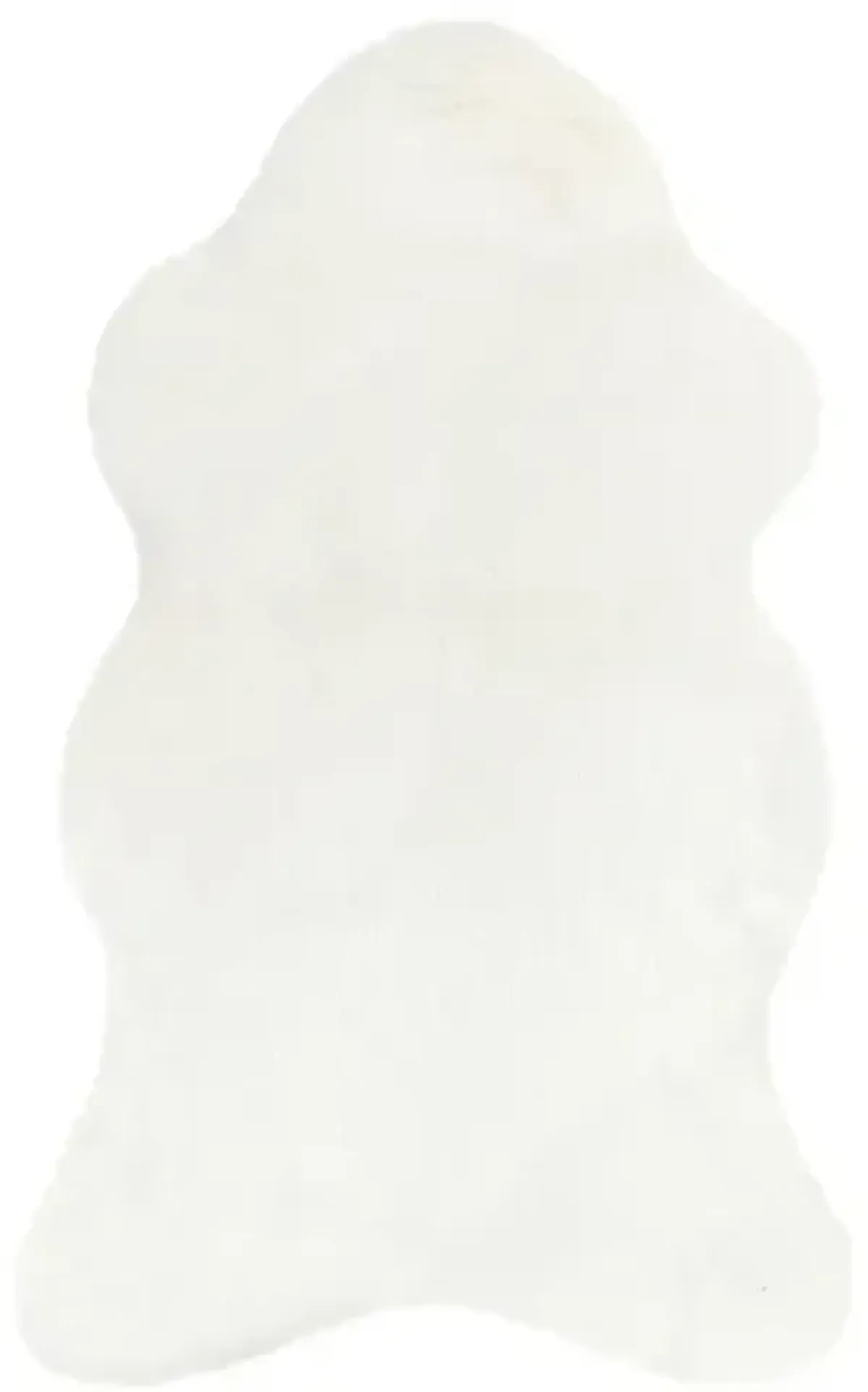 (C151) Grayson Shaped Ivory Faux Fur Shag Area Rug, 3x4