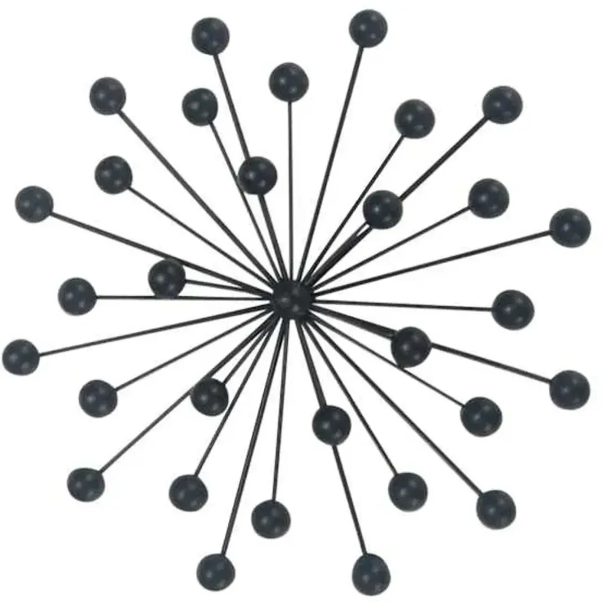 Black Metal Sunburst Wall Art, 12"