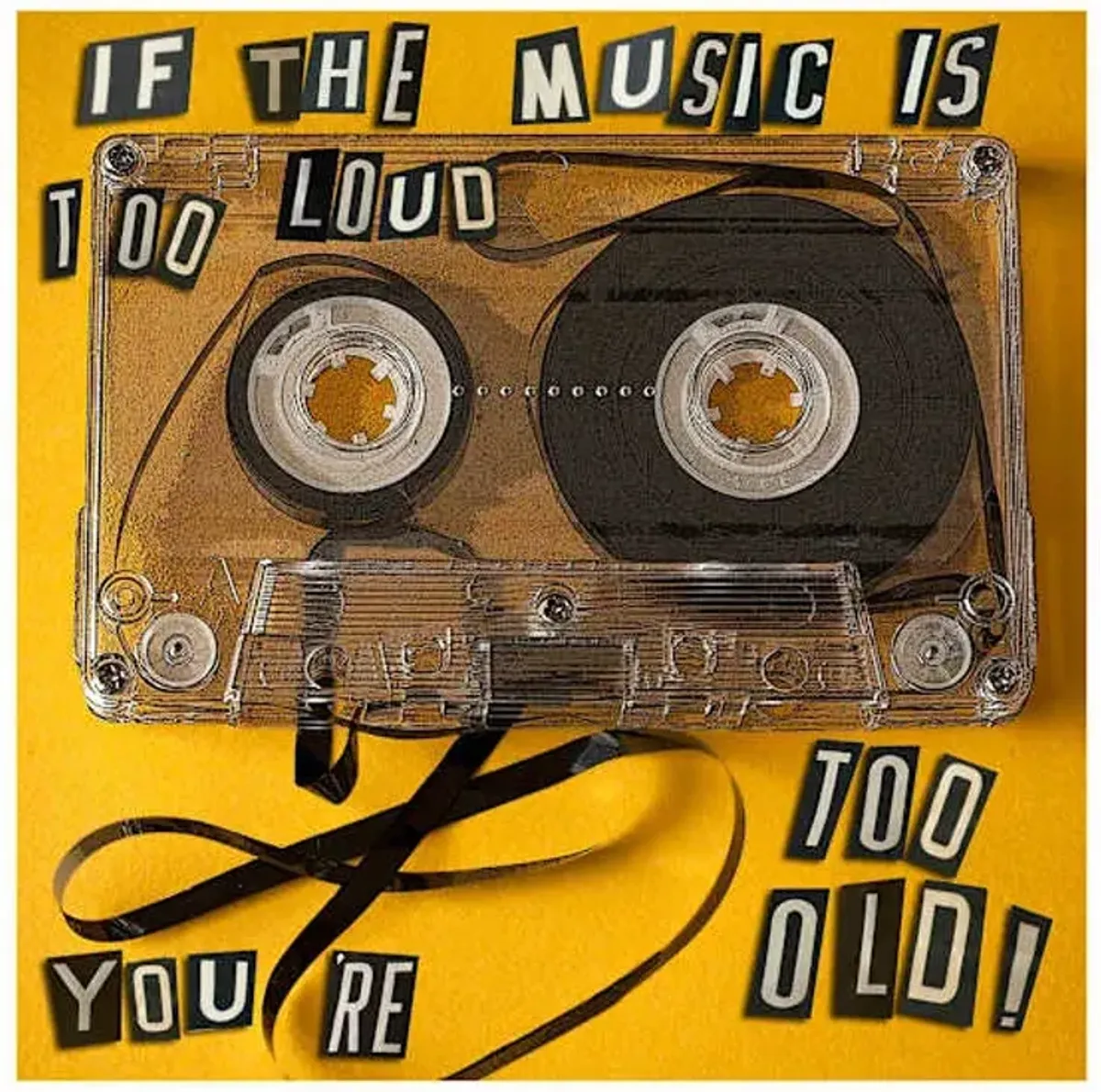 Music Too Loud Vintage Cassette Canvas Wall Art, 22"