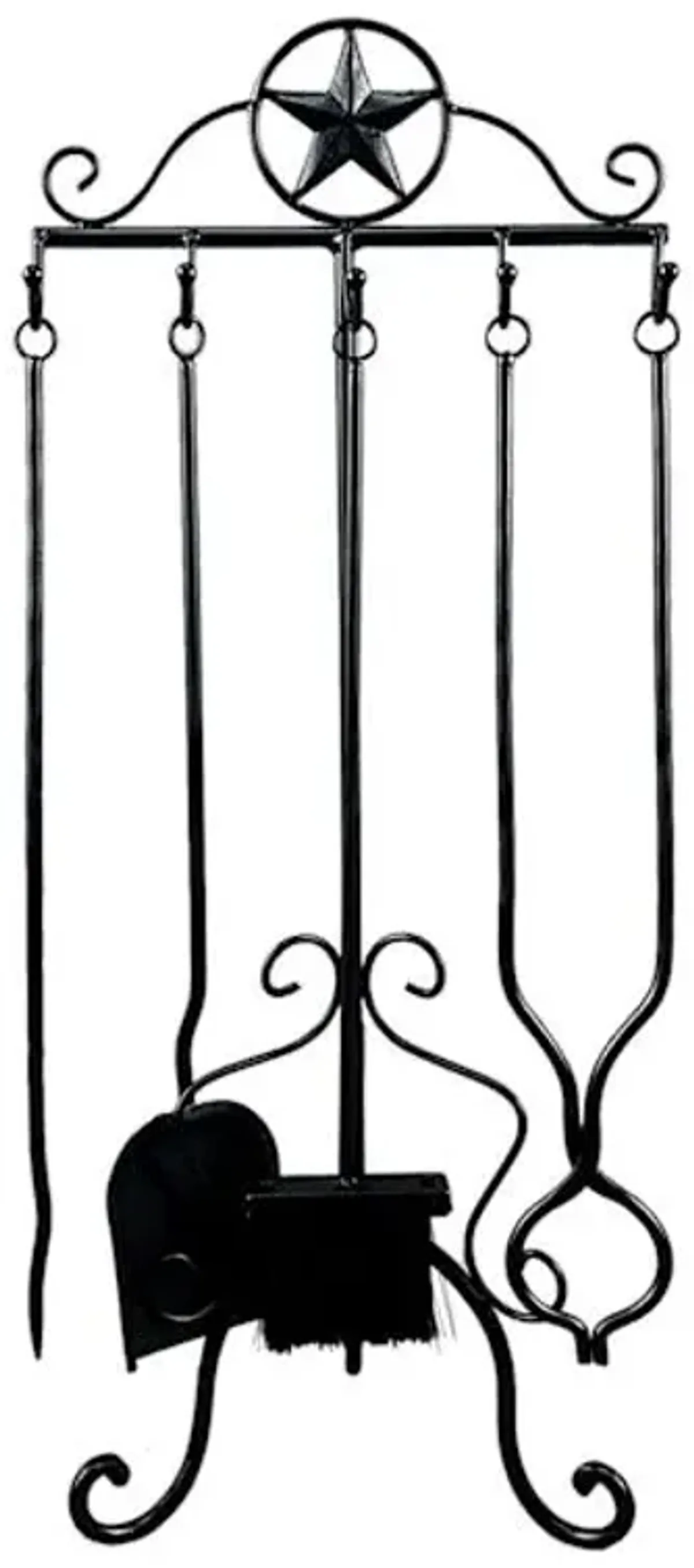 Black Star Fireplace Tool Set