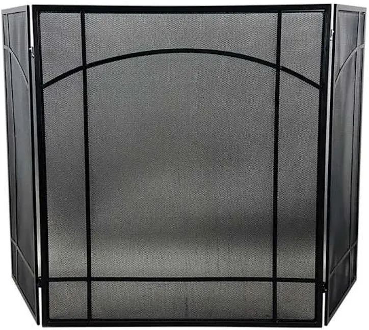 Black Arch Fireplace Screen
